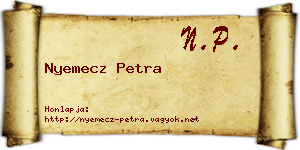 Nyemecz Petra névjegykártya